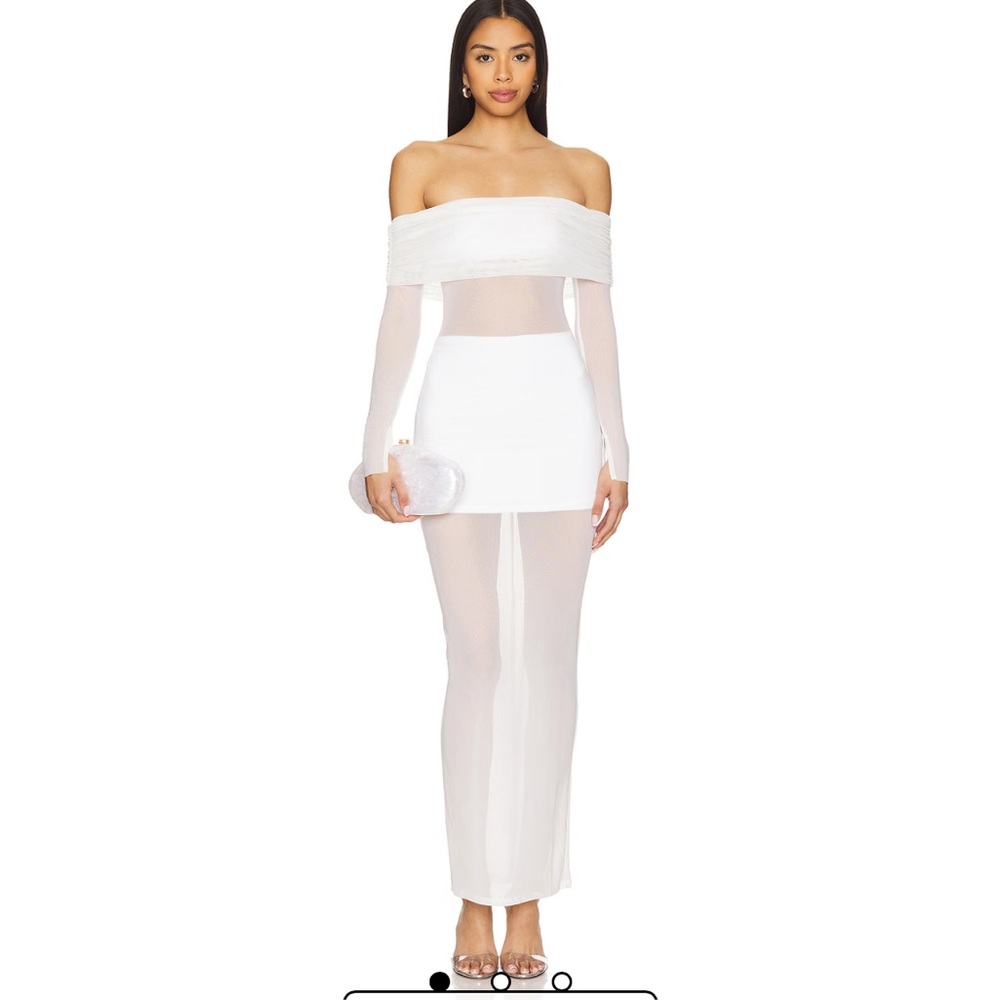 Lovers + Friends White Off-Shoulder Dress